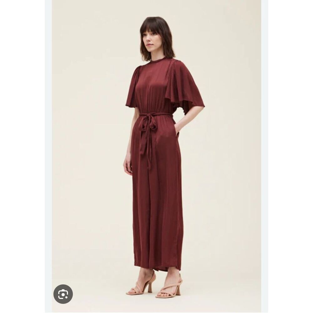 GRADE AND GATHER RACHEL PLEATED SLEEVE HOLIDAY JUMPSUIT